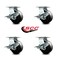 Service Caster 6 Inch Phenolic Wheel Heavy Duty Top Plate Swivel Caster with Brakes, 4PK SCC-55S625-PHR-SLB-4 - alternate 2